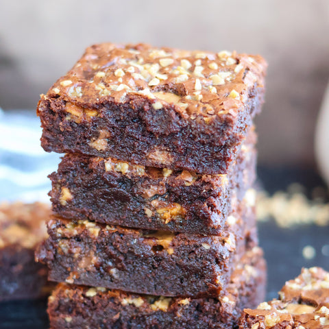 Heath Chocolate Brownies with Butter Olive Oil