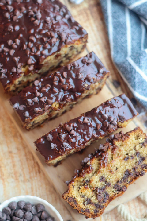 Chocolate Chip Loaf Cake with Butter Flavored Olive Oil