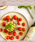 Garlic infused olive oil for dressing a salad made of grilled eggplants, cherry tomatoes and basil -  -  extra virgin organic from Italy - Costabile 8.45 fl. oz 